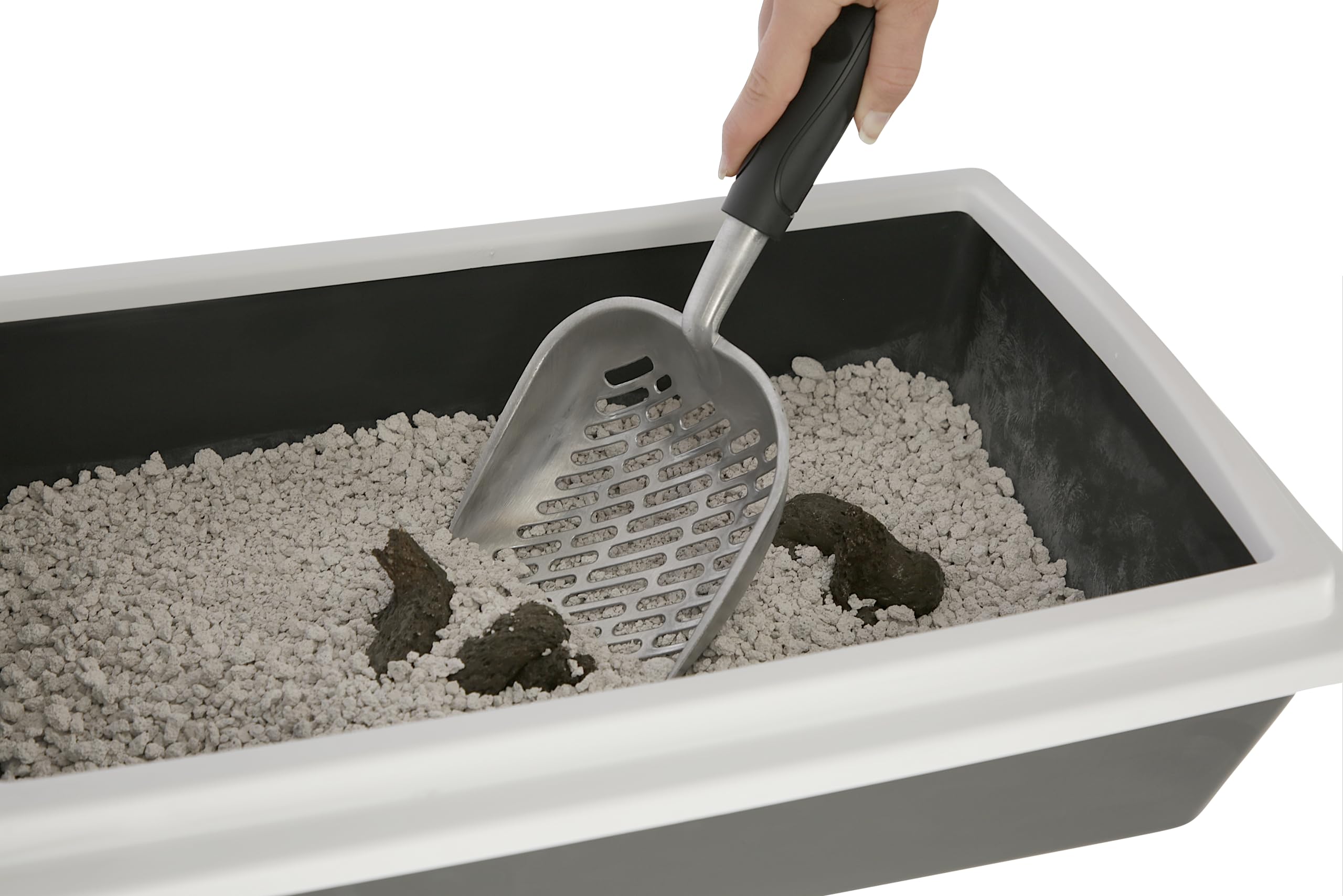 kerbl-pet-streuschaufel-alu-schwarz-35-x-14-cm-mit-kunststoffgriff image 2