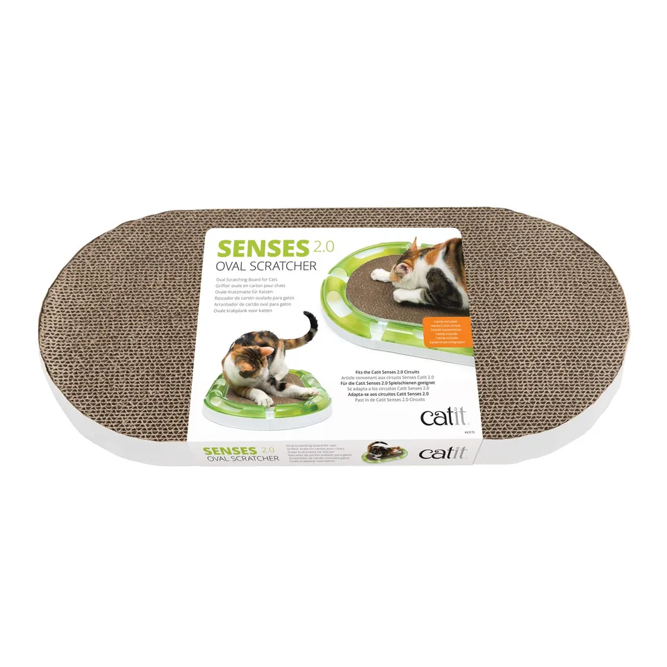 catit-senses-ovaler-scratcher-kratzbrett-aus-pappe-mit-katzenminze image 1