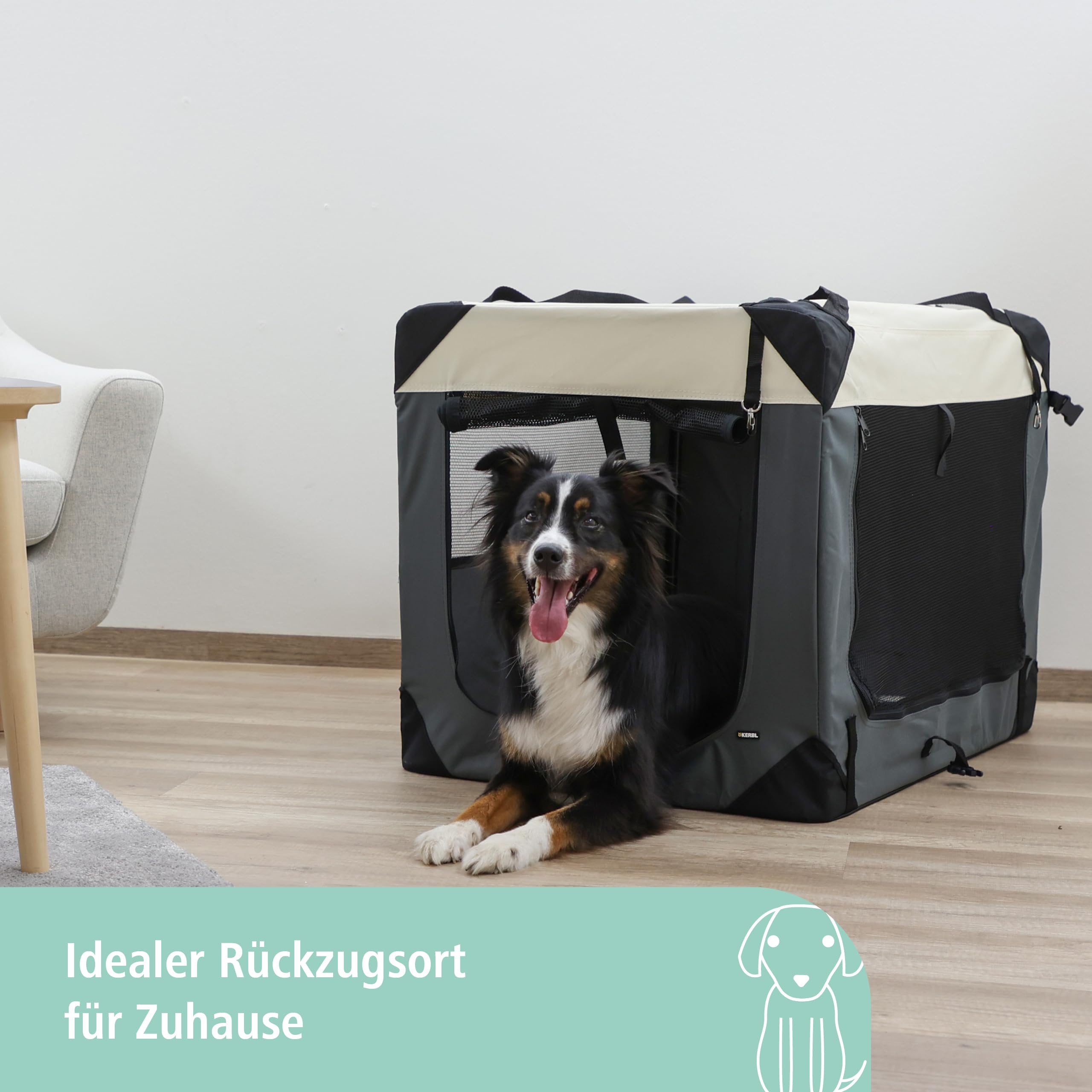 kerbl-pet-transportbox-journey-70-x-52-x-52-cm-grau-beige-faltbar image 3