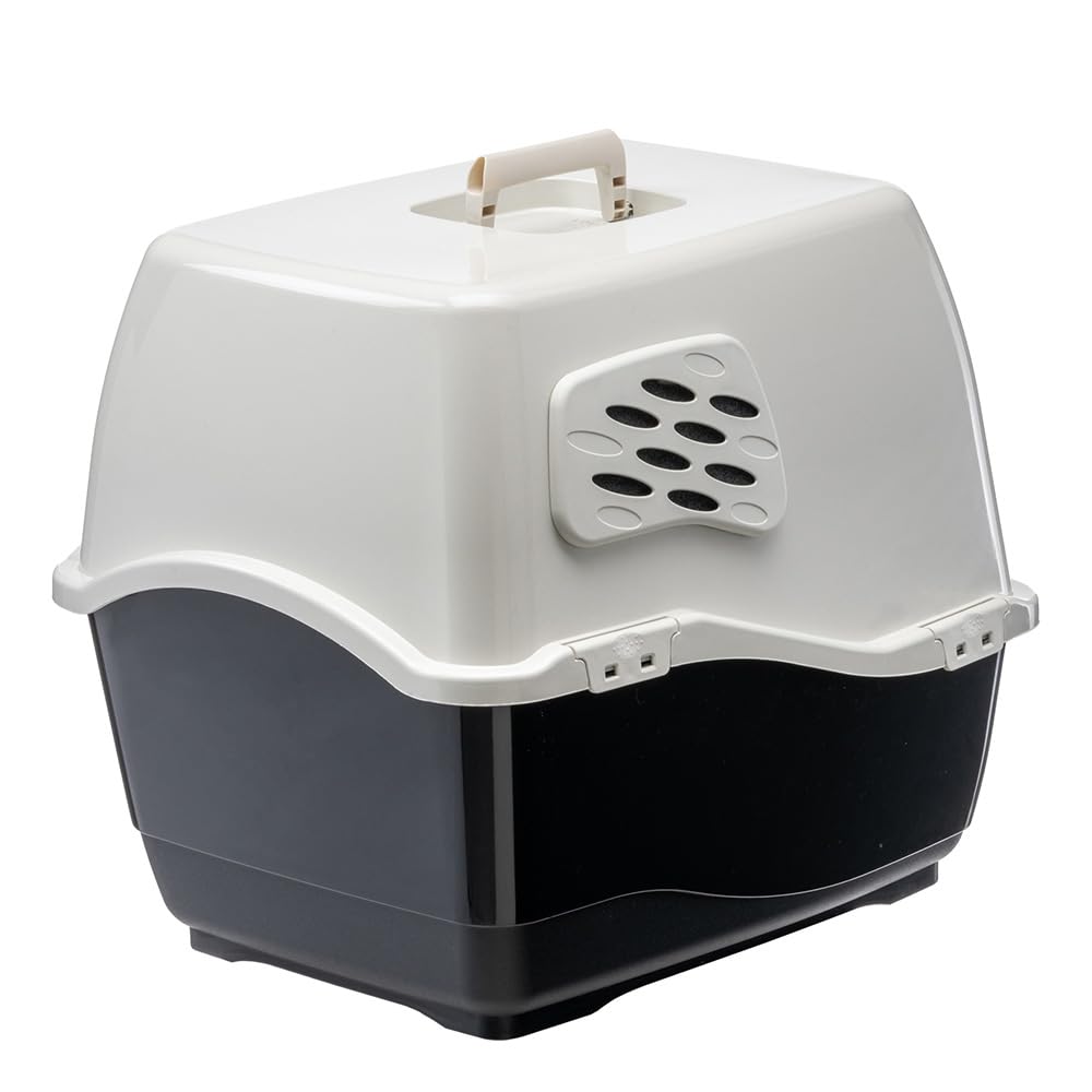 ferplast-bill-katzentoilette-mit-haube-50-x-40-x-h-42-cm-abgedunkelt-mit-aktivko image 3