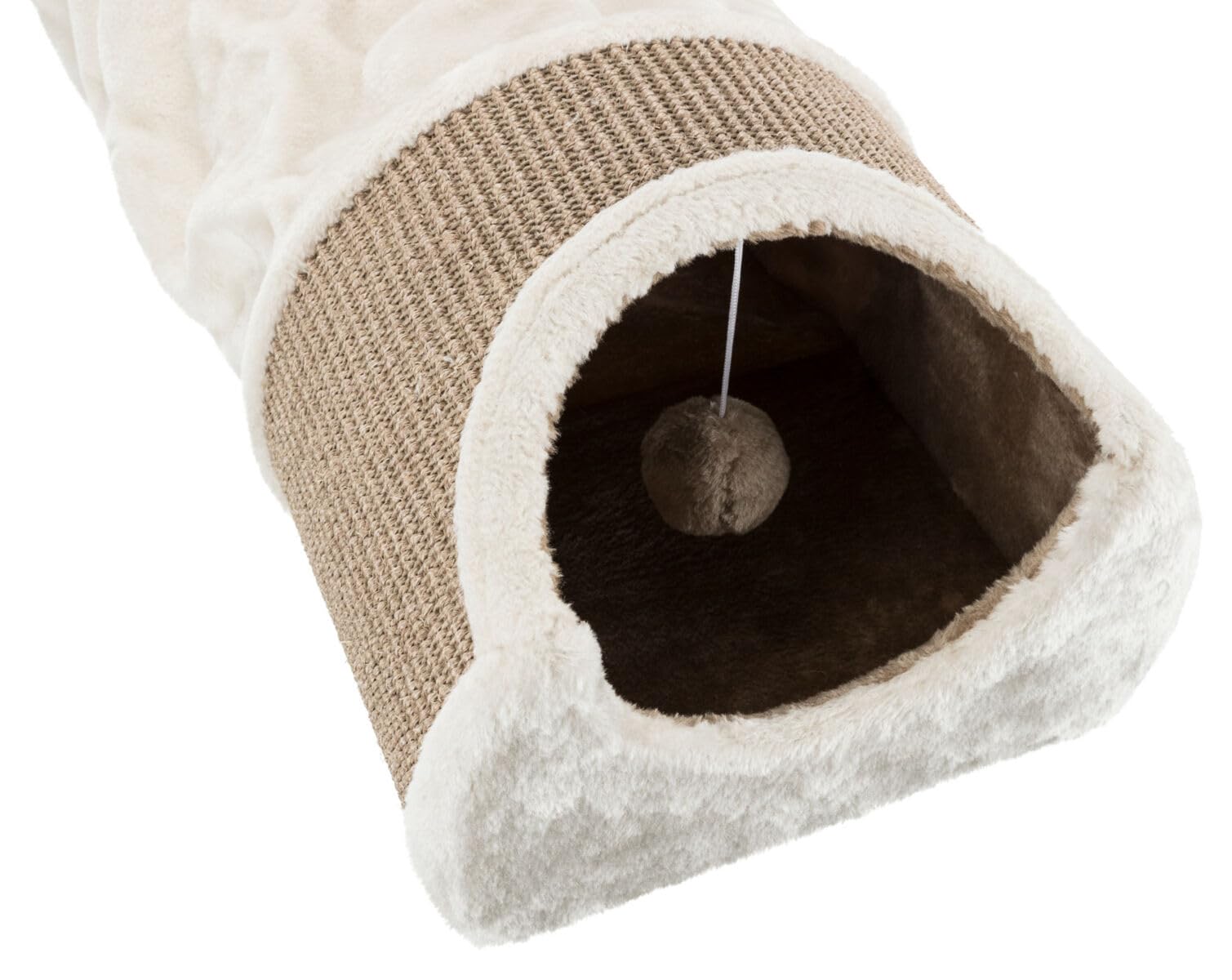 trixie-43004-kratztunnel-f-r-katzen-110-x-30-x-38-cm-lichtgrau-braun-taupe image 5