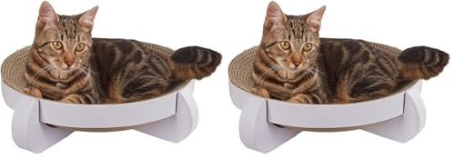 kerbl-pet-katzenkratzbrett-platinum-wei-35-x-35-x-10-cm-mit-catnip image 6
