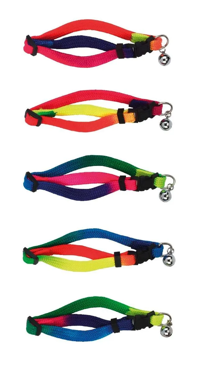kerbl-pet-sicherheitskatzenhalsband-rainbow-mit-gl-ckchen image 1