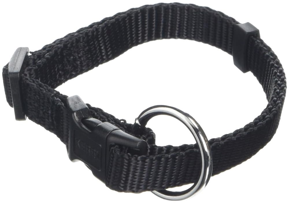kerbl-pet-hundehalsband-miami-schwarz-10-mm-halsumfang-20-35-cm-nylon-verstellba image 1
