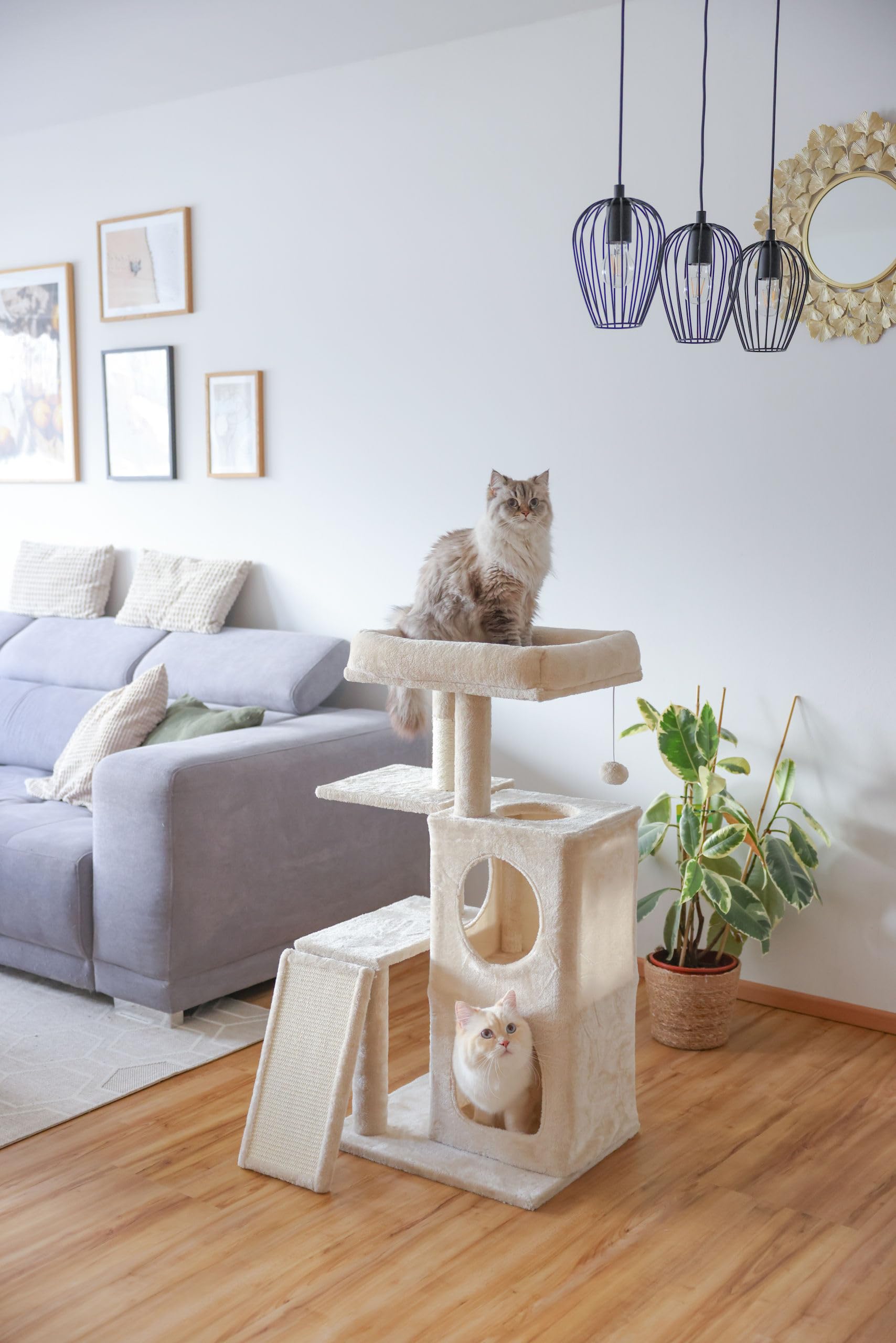 kerbl-alessia-kratzbaum-f-r-katzen-beige-48-5-x-40-x-100-cm image 3
