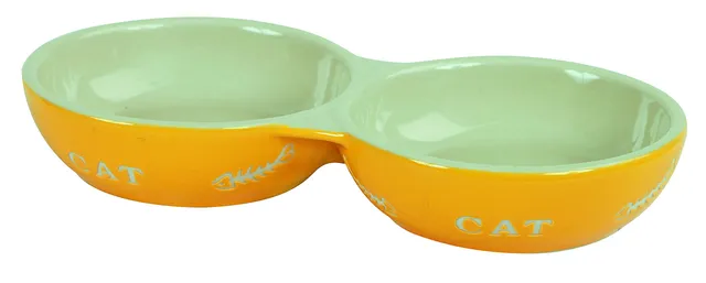 kerbl-pet-keramikdoppelnapf-cat-2-x-200-ml-fressnapf-und-wassernapf-farblich-sor image 1