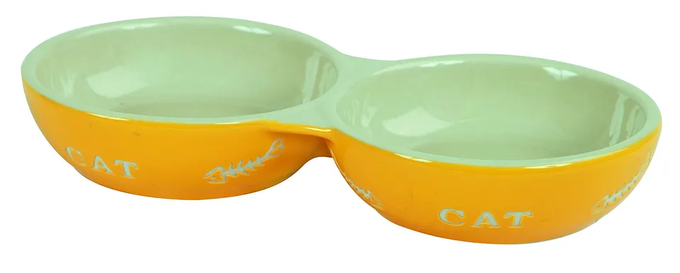 kerbl-pet-keramikdoppelnapf-cat-2-x-200-ml-fressnapf-und-wassernapf-farblich-sor image 1