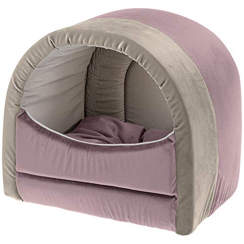 ferplast-majesty-20-katzenhaus-runde-samt-katzenh-hle-40-x-34-x-h-36-cm-rosa image 3