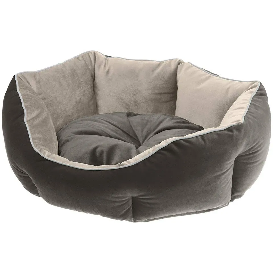 ferplast-queen-60-hundesofa-katzenbett-60x46-cm-samt-grau-waschbar image 1