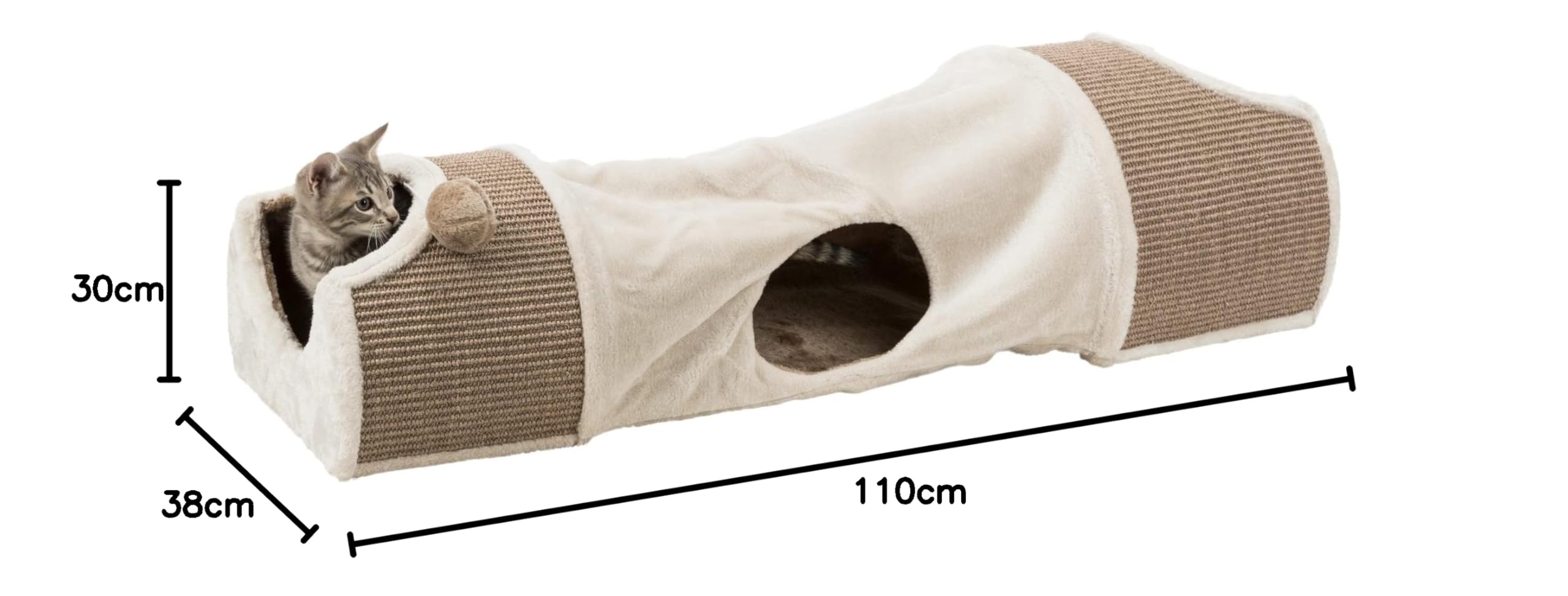 trixie-43004-kratztunnel-f-r-katzen-110-x-30-x-38-cm-lichtgrau-braun-taupe image 8