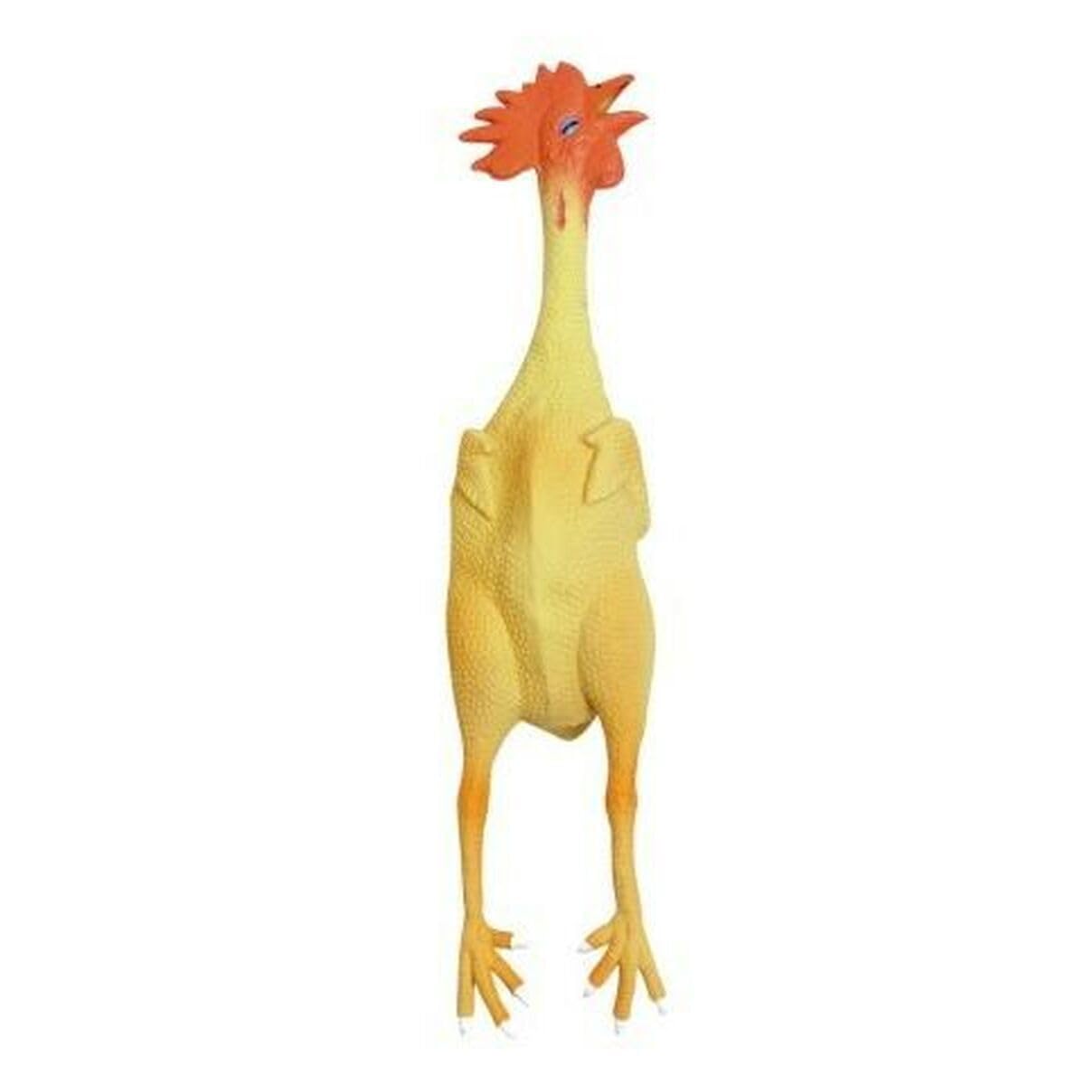 kerbl-pet-hundespielzeug-huhn-mit-squeaker-latex-gelb-rot-23-cm image 2
