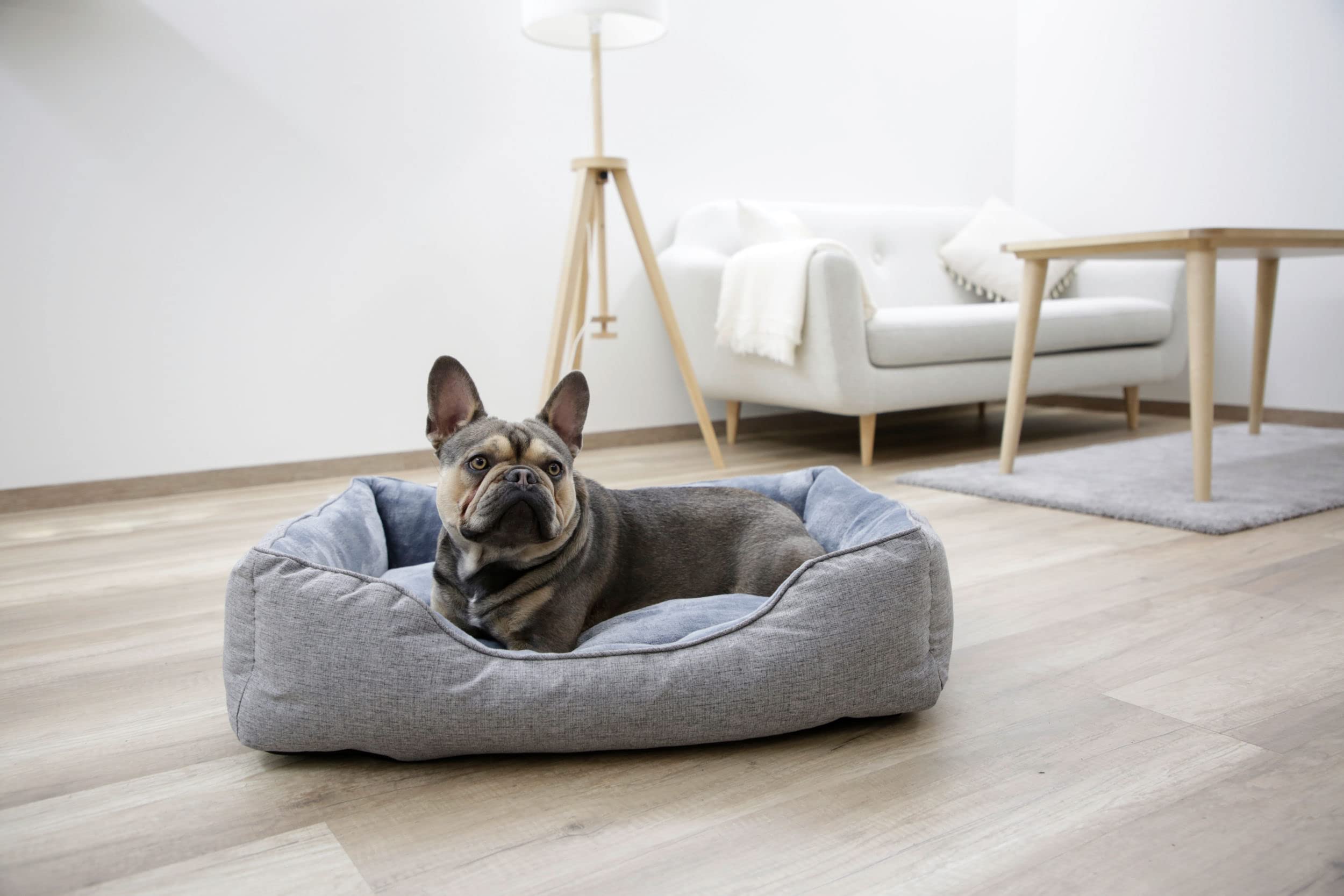 kerbl-pet-kuschelbett-marie-hundebett-grau-61-x-48-cm-mit-wendekissen image 6