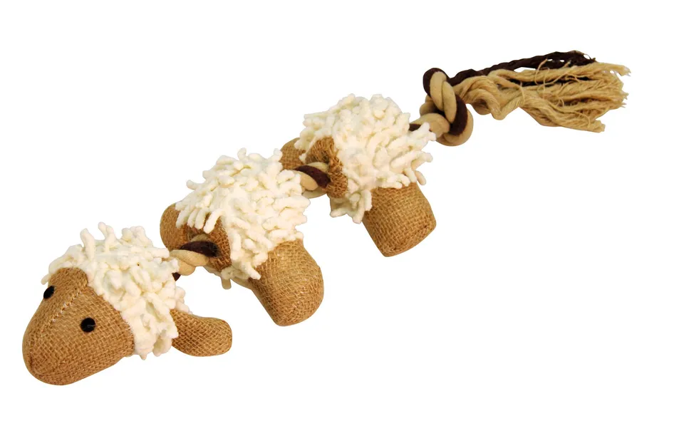 kerbl-pet-shaggy-pl-sch-lamm-mit-baumwollseil-39-cm-hundespielzeug image 1