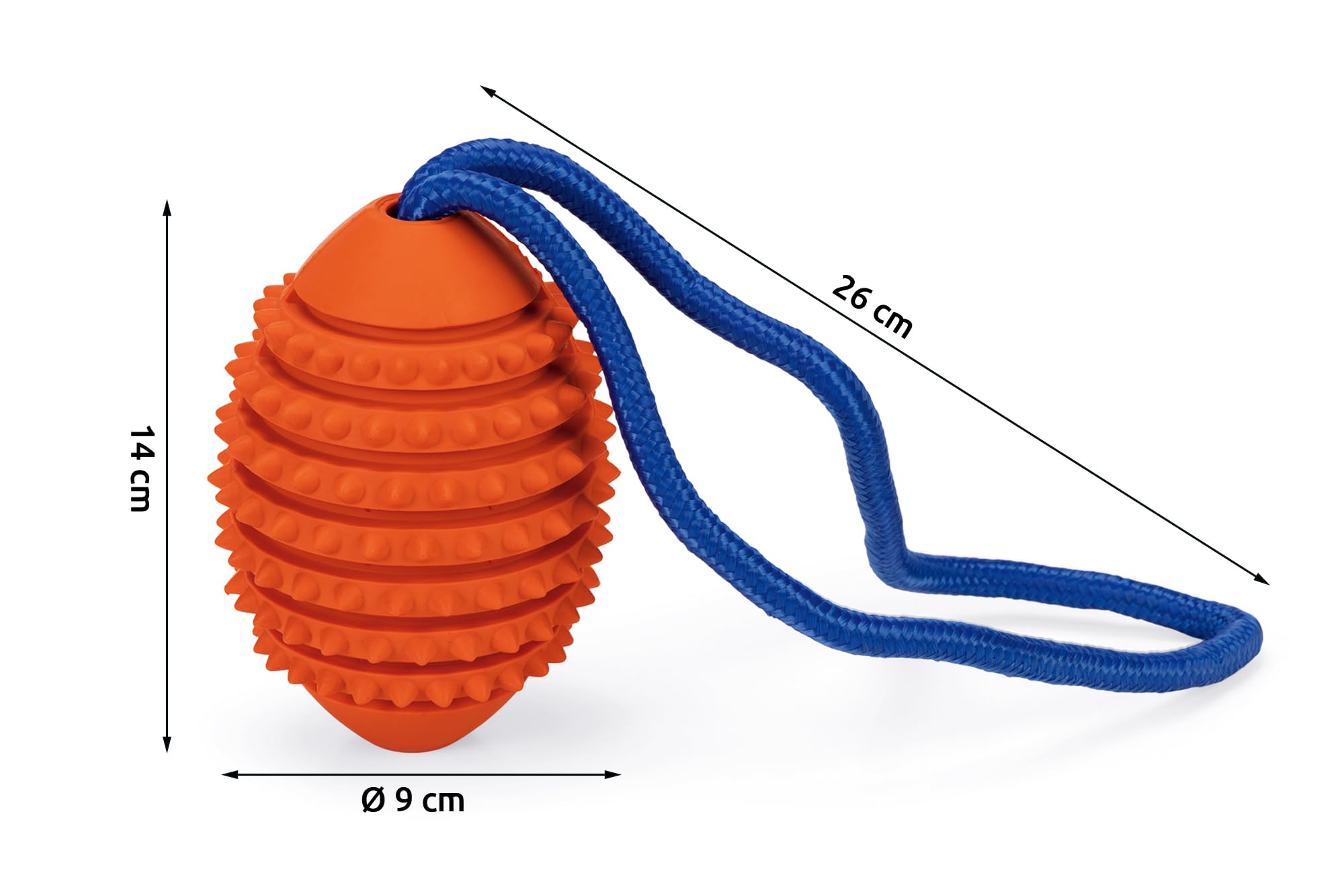 karlie-ruffus-vollgummi-aqua-football-41-cm-orange-mit-kordel image 7