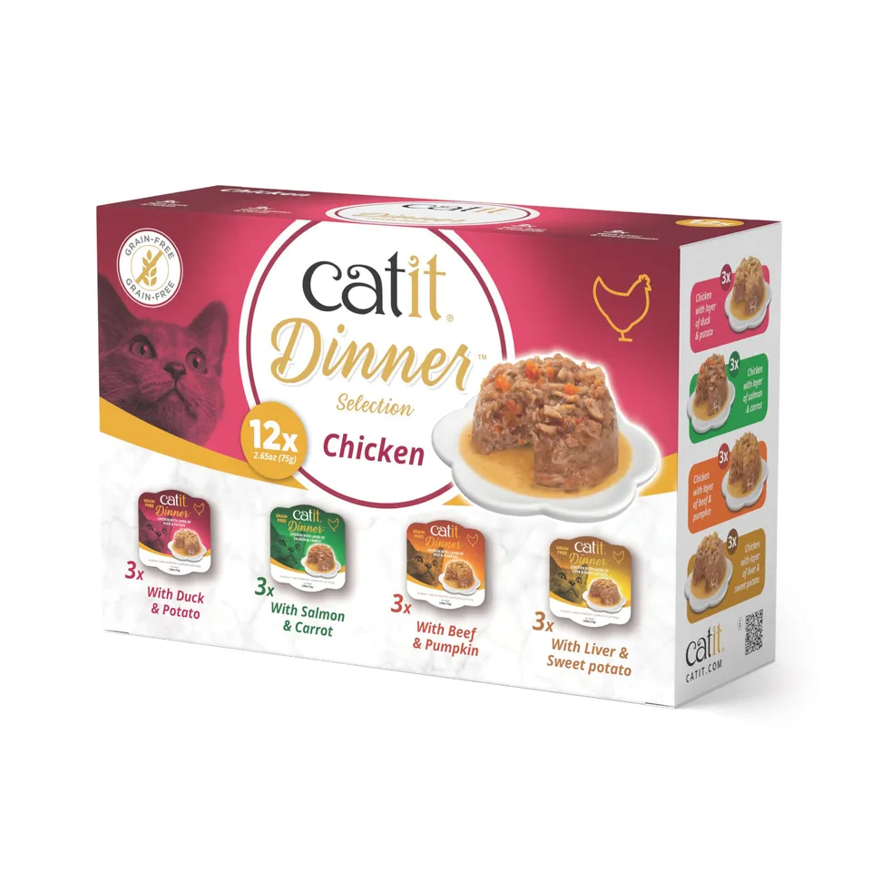 catit-dinner-huhn-multipack-12-x-75-g-getreidefreies-nassfutter-f-r-katzen image 1