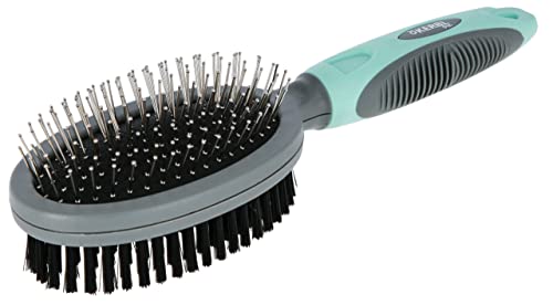 kerbl-pet-doppelb-rste-oval-24-cm-mit-schutzkappen-und-borsten image 2