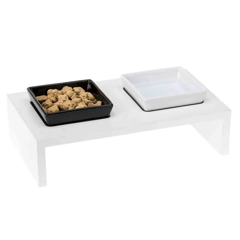 ferplast-maki-01-futterstation-holz-mit-2-keramikschalen-0-5-l image 1