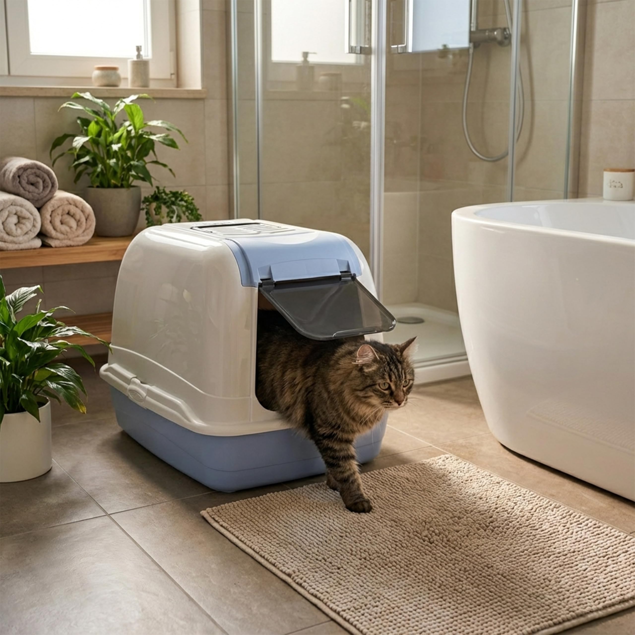 ferplast-maxi-bella-cabrio-geschlossene-katzentoilette-50-x-66-x-h-47-cm-f-r-gro image 2