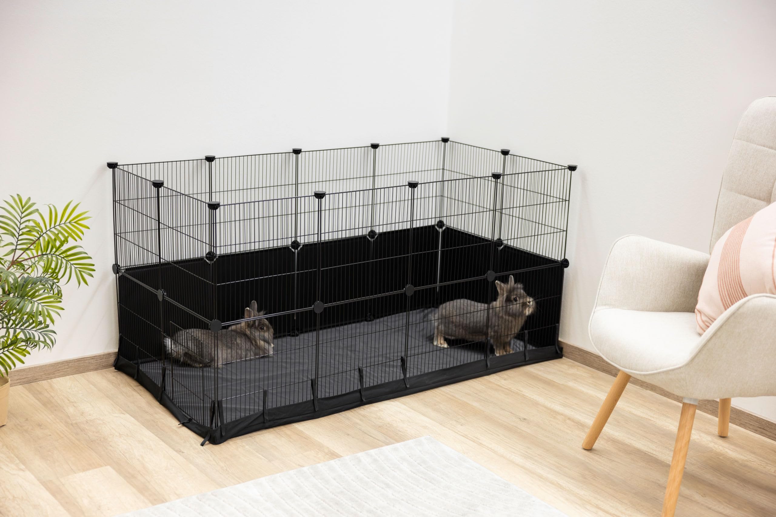 kerbl-pet-indoor-gehege-hoppla-schwarz-144x72x72-cm-f-r-kaninchen-und-nager image 4