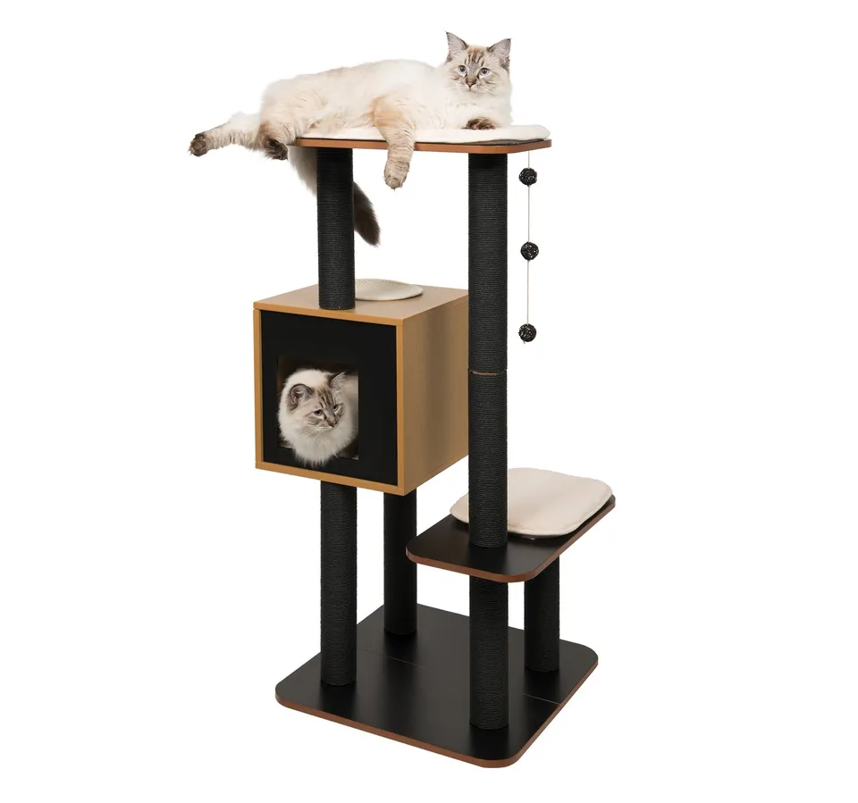 catit-vesper-highbase-52046-schwarz-katzenm-bel-kubus-h-hle-mit-zwei-plattformen image 1