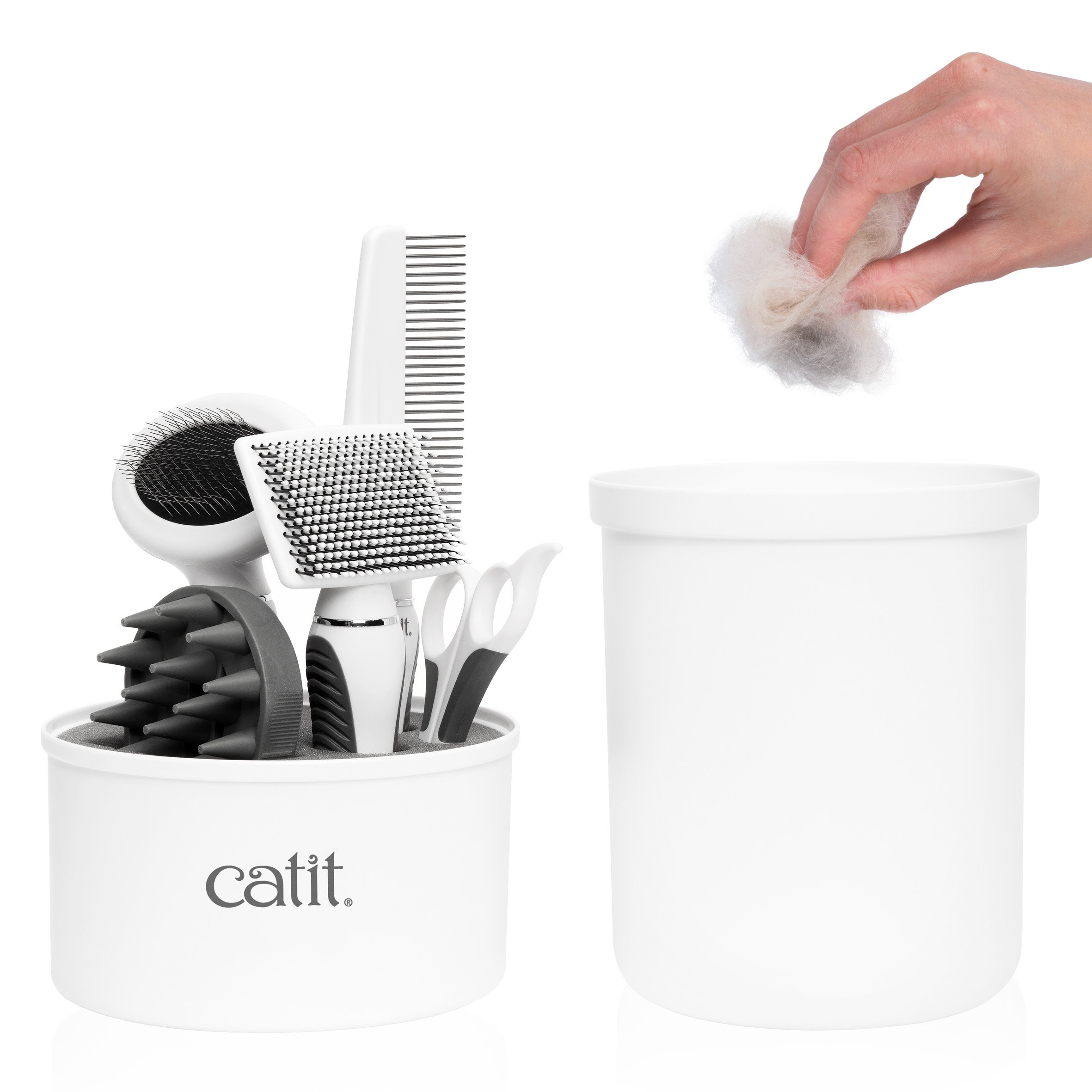catit-senses-2-0-kurzhaar-fellpflege-set-f-r-katzen-5-teiliges-b-rsten-set image 2
