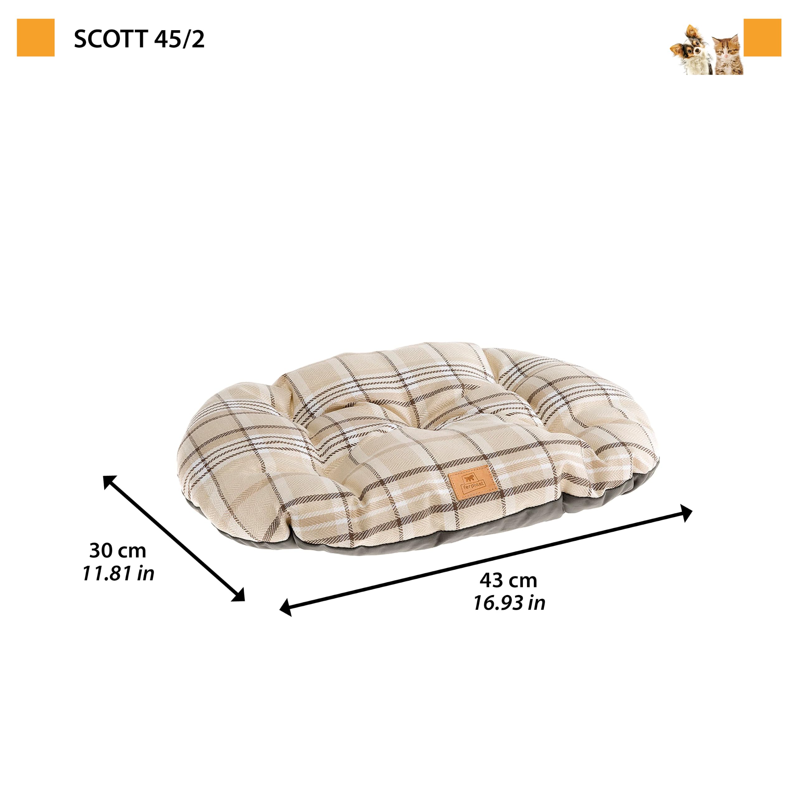 ferplast-scott-45-2-kissen-hund-katze-samt-braun-43-x-30-cm-doppelseitig image 3