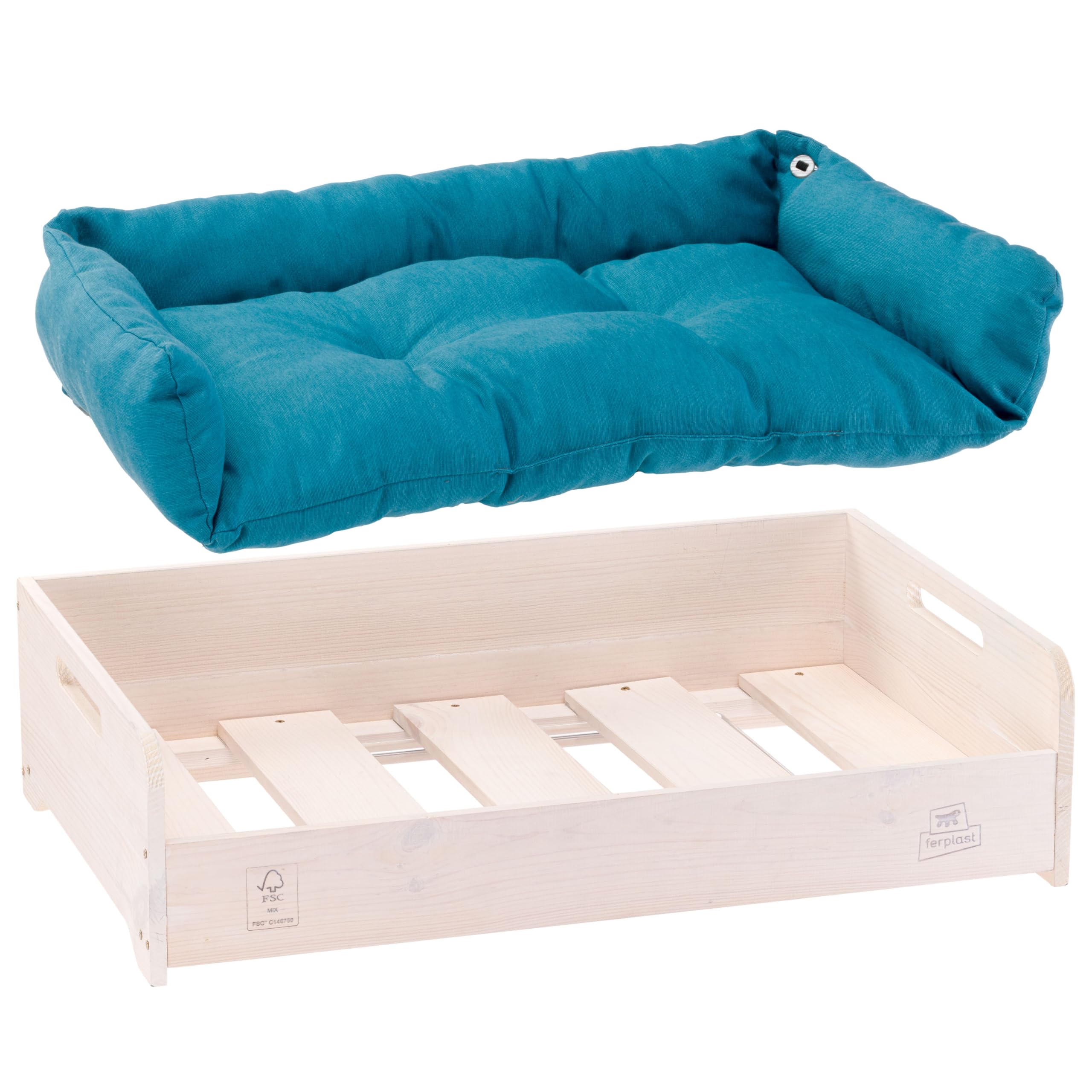 ferplast-hall-hundebett-katzenbett-aus-fsc-holz-mit-kissen-67-x-43-x-h-17-cm image 5