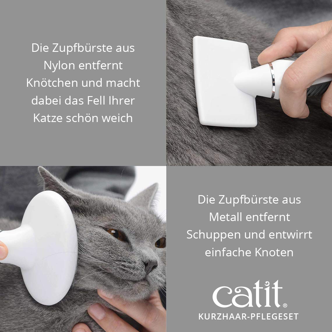 catit-senses-2-0-kurzhaar-fellpflege-set-f-r-katzen-5-teiliges-b-rsten-set image 6