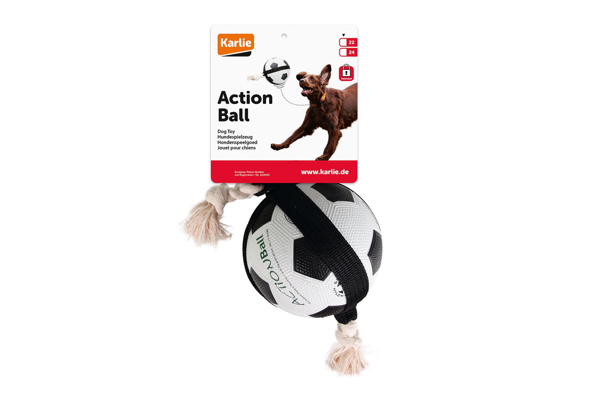 karlie-action-fu-ball-hundespielzeug-gummi-schwarz-wei-40x12-5x12-5-cm image 3