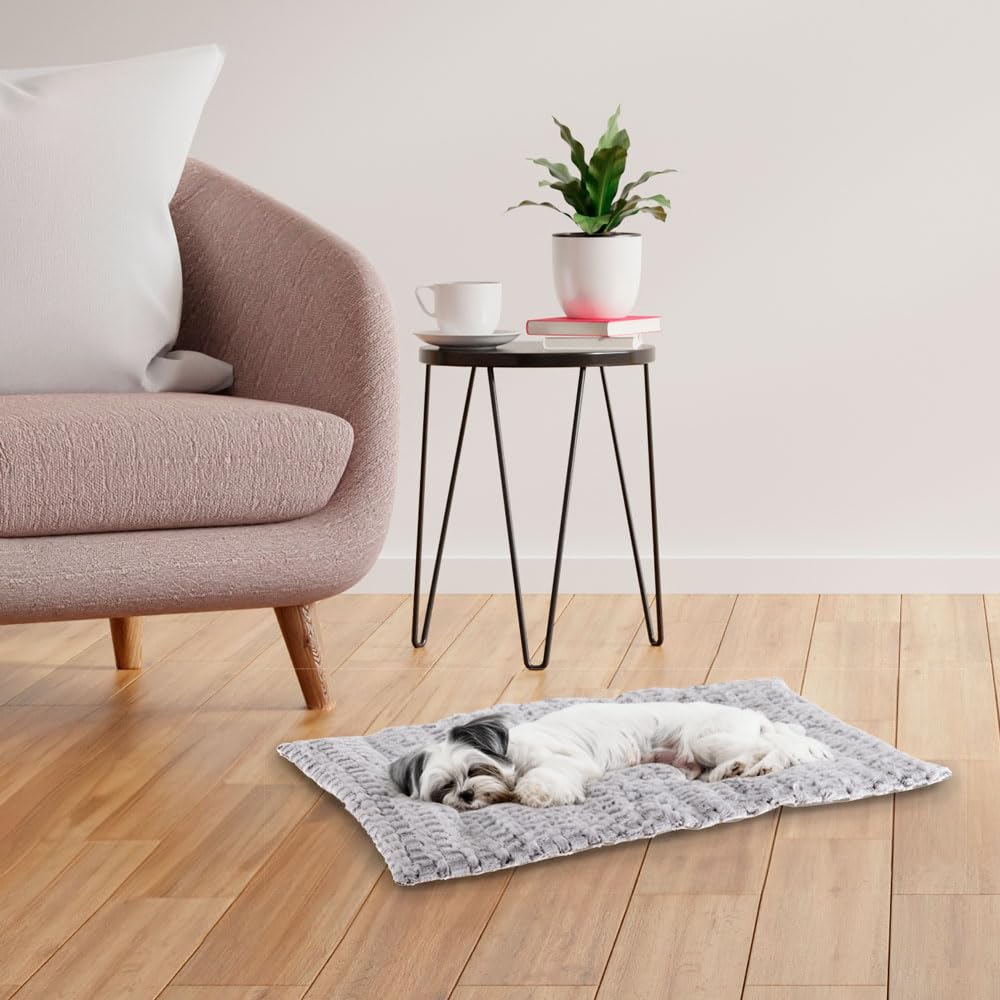 ferplast-vanille-hundekissen-hundebett-zweiseitig-pl-sch-und-baumwolle-grau-61-x image 4