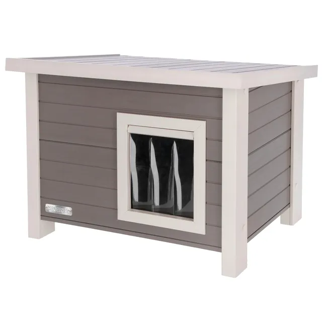 kerbl-eco-katzenhaus-eli-katzenh-tte-wetterfest-57-x-45-x-43-cm-wei-grau image 1