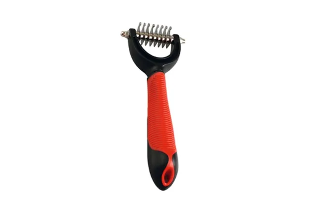 karlie-entfilzer-mit-griff-hundekamm-rot-schwarz-8x7x4-cm image 1