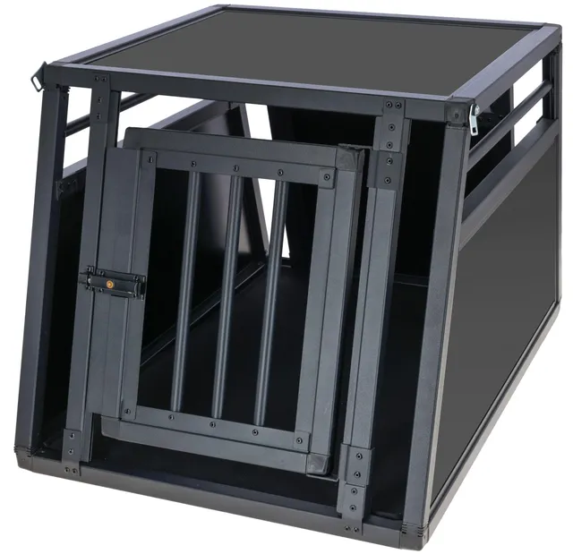 kerbl-pet-alu-transportbox-vacation-graphit-77x55x50-cm-hundetransportbox image 1