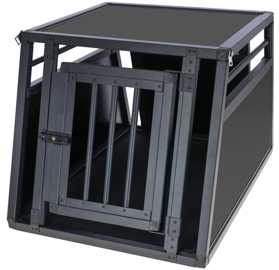 kerbl-pet-alu-transportbox-vacation-graphit-77x55x50-cm-hundetransportbox image 1