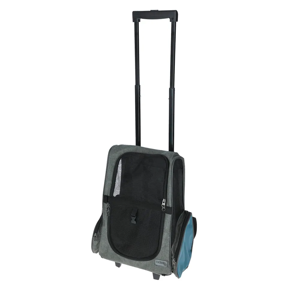 kerbl-pet-trolley-vacation-transporttrolley-f-r-hunde-und-katzen-grau-blau-41-x- image 1