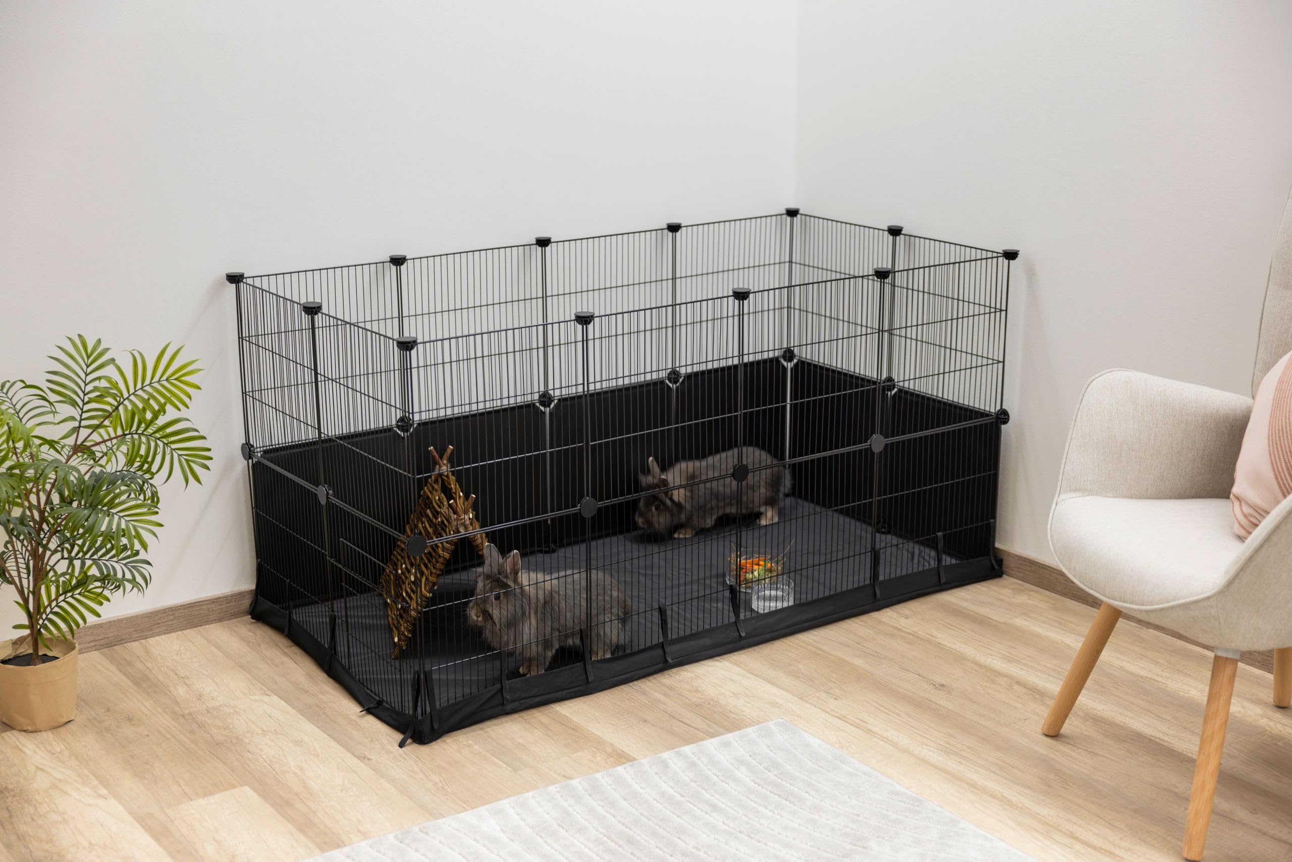 kerbl-pet-indoor-gehege-hoppla-schwarz-144x72x72-cm-f-r-kaninchen-und-nager image 3