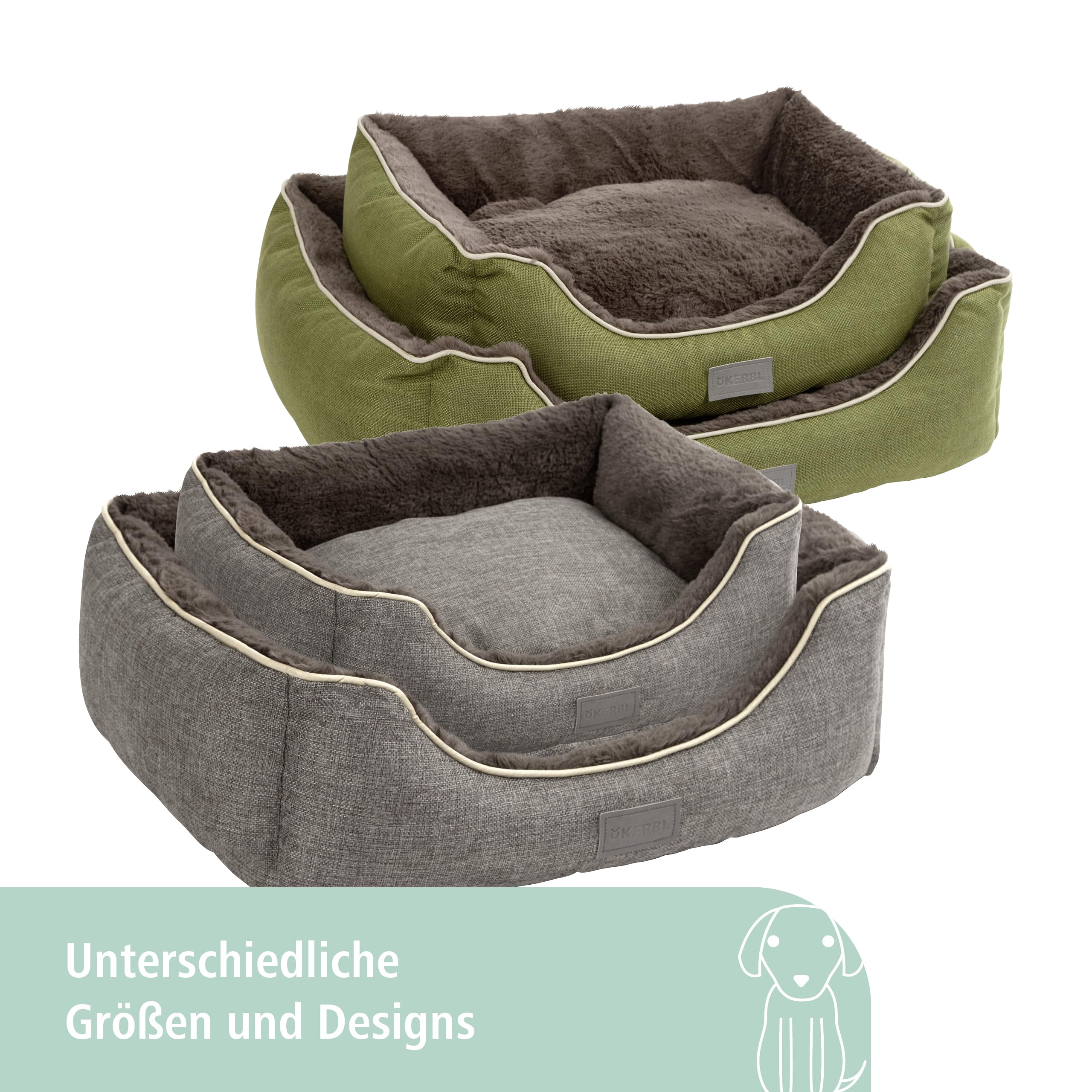 kerbl-pet-kuschelbett-samuel-grau-dunkelgrau-50-x-40-x-15-cm image 6