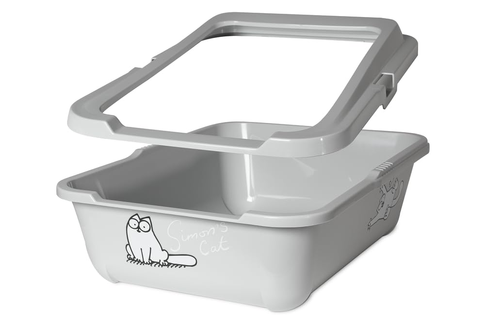 karlie-simon-s-cat-katzentoilette-mit-rand-43x32x16-cm-grau image 6