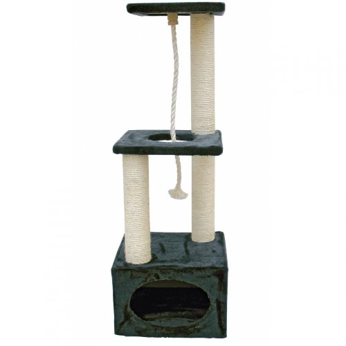 kerbl-pet-kratzbaum-platin-pro-anthrazit-106-cm-holz-pl-sch-und-sisal-mit-spiels image 2