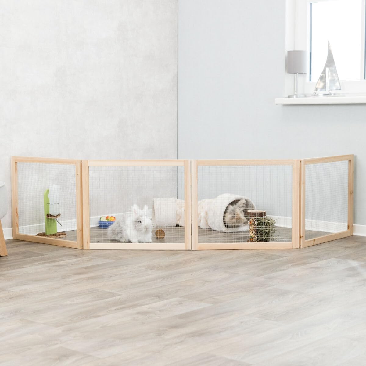 trixie-indoor-freilaufgehege-4-elemente-60-x-50-cm-holz-metall image 2