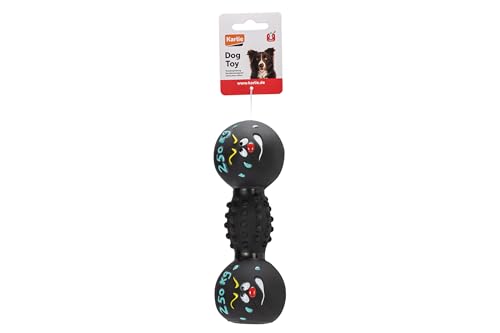 karlie-hantel-hundespielzeug-vinyl-schwarz-19x6x6-cm-mit-squeaker image 5