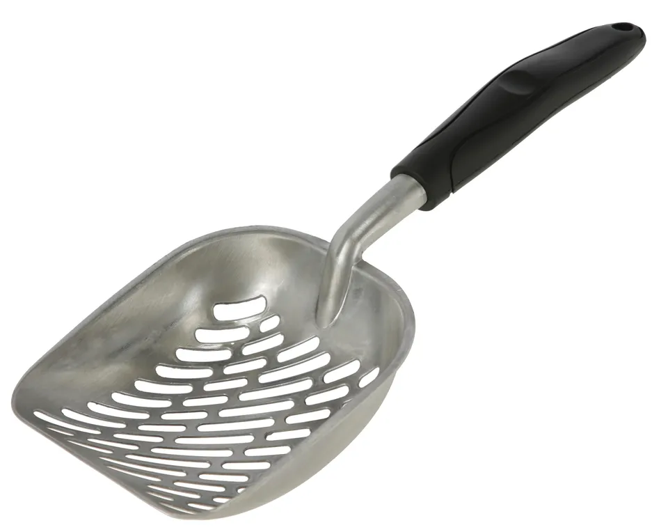 kerbl-pet-streuschaufel-alu-schwarz-35-x-14-cm-mit-kunststoffgriff image 1