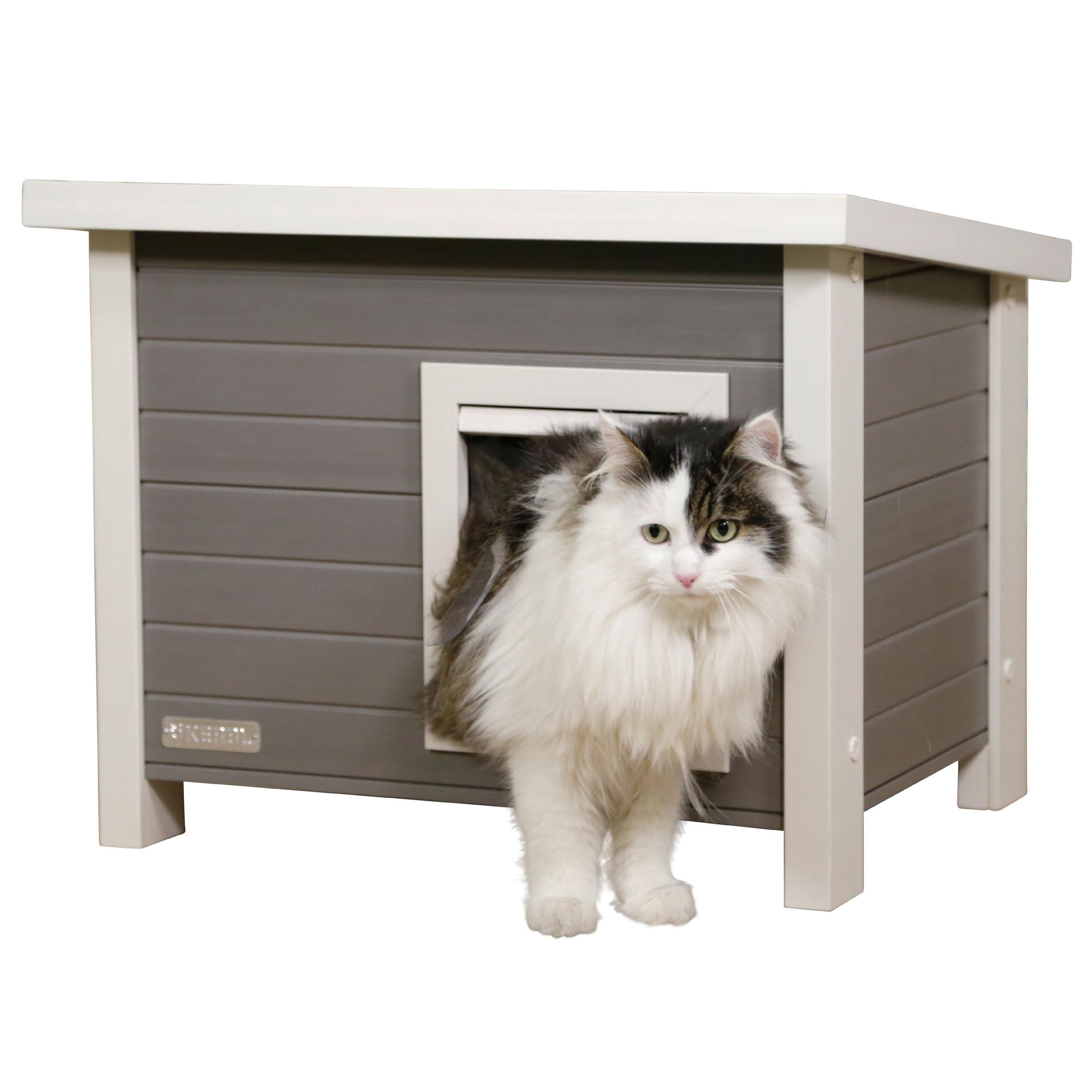 kerbl-eco-katzenhaus-eli-katzenh-tte-wetterfest-57-x-45-x-43-cm-wei-grau image 2