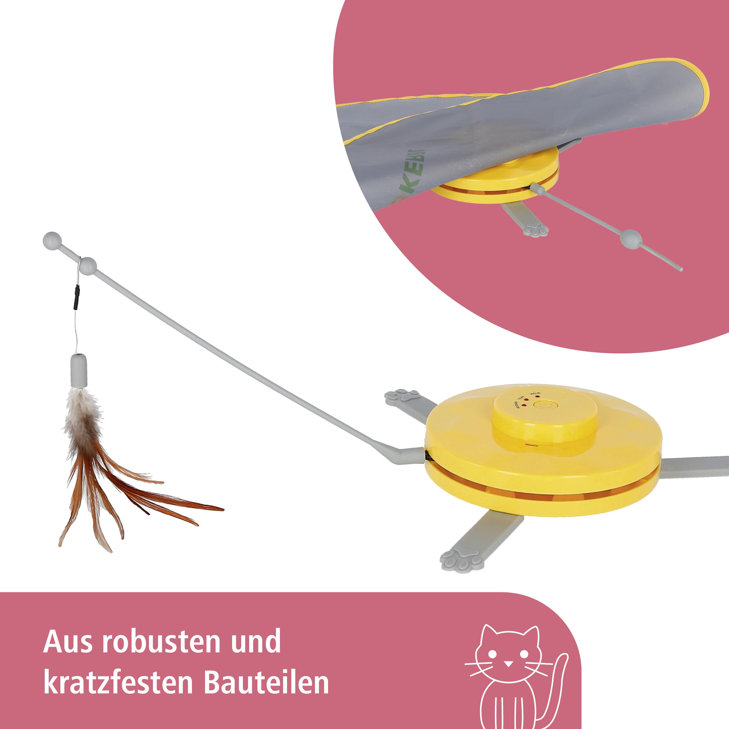 kerbl-pet-catch-the-tailfeather-2-in-1-katzenspielzeug-gelb-grau-70-x-53-x-5-cm image 2