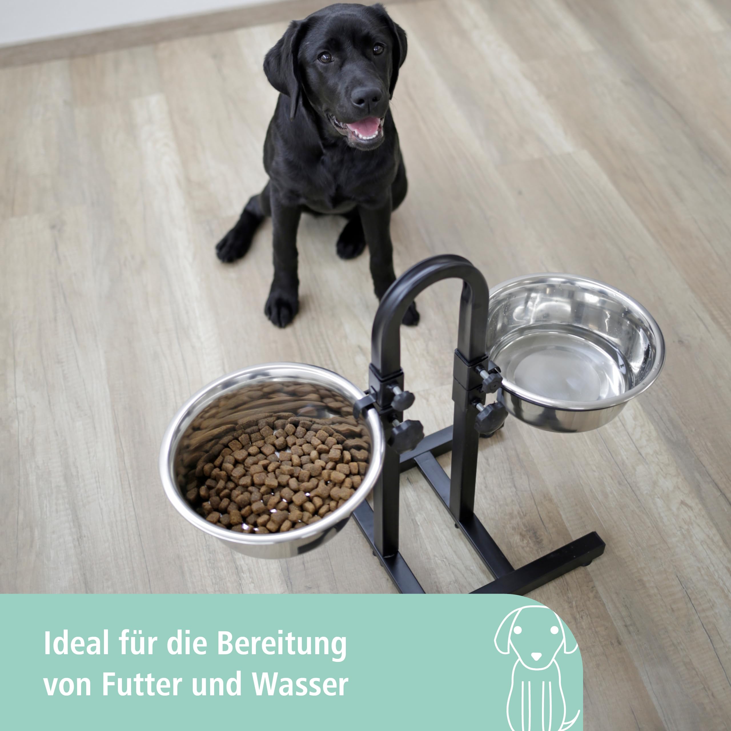 kerbl-pet-futterbar-mit-2x2800ml-edelstahln-pfen-h-henverstellbar-bis-45-cm image 3