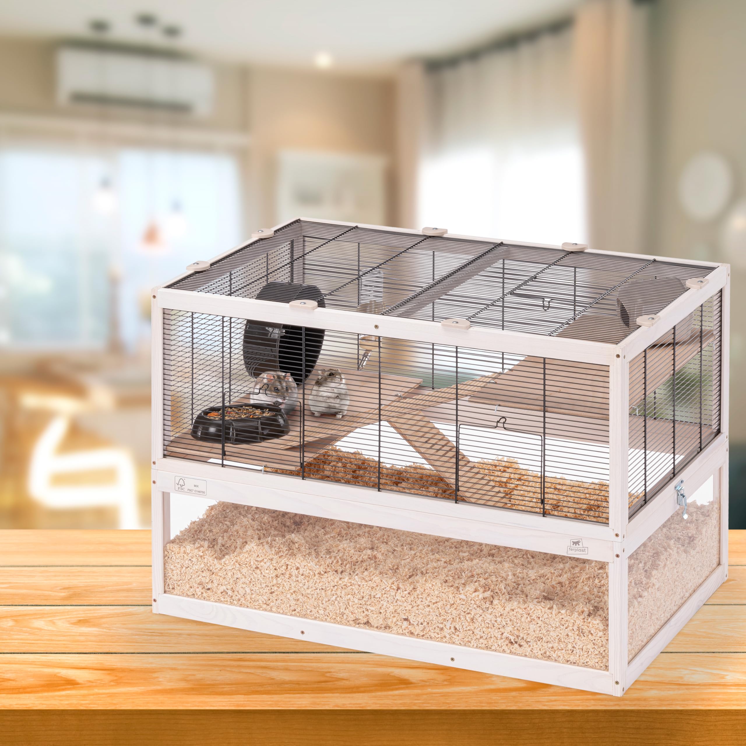 ferplast-domster-hamsterk-fig-holz-80-x-50-x-56-cm-3-ebenen-mit-zubeh-r image 2