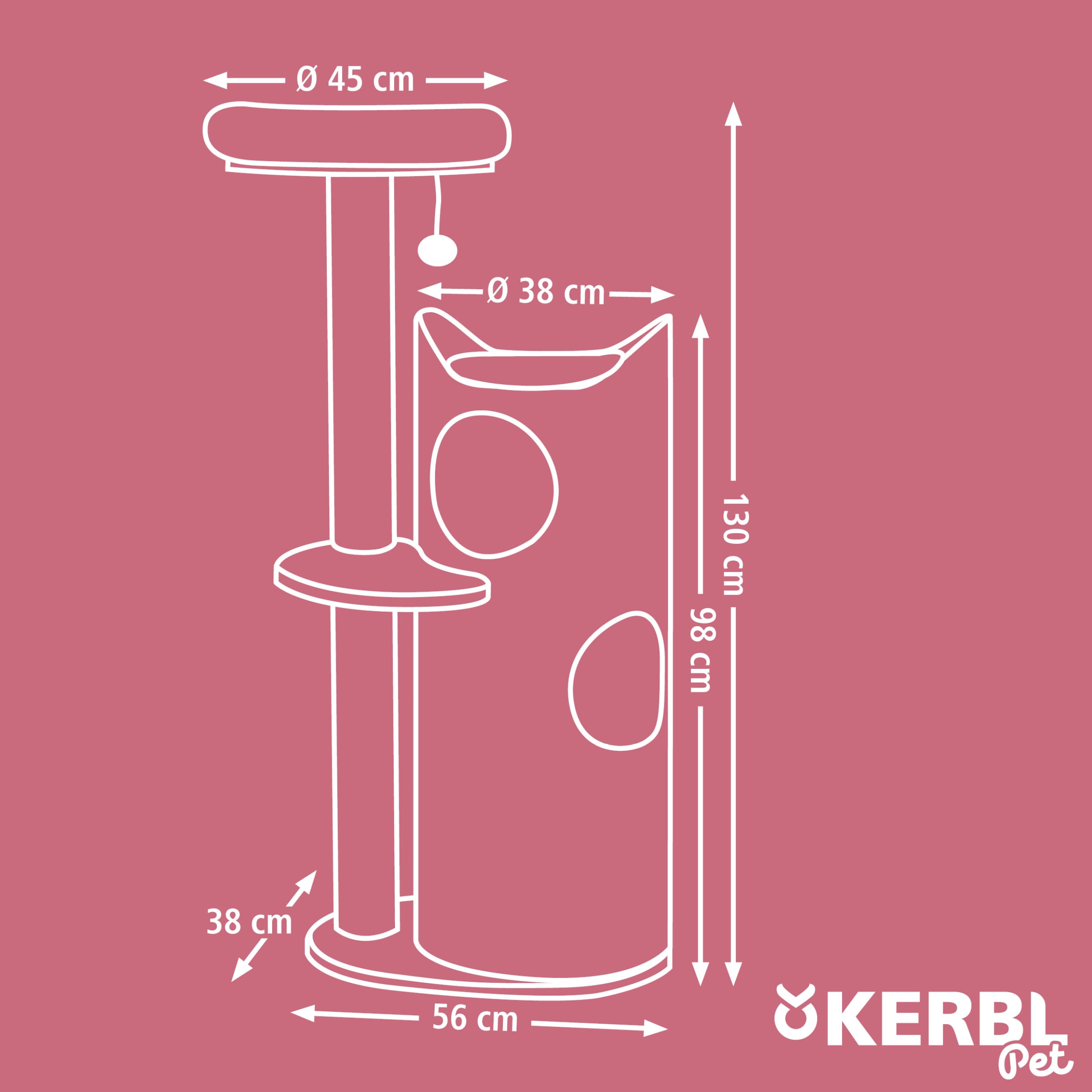 kerbl-pet-kratzbaum-tiana-grau-73-5-x-45-x-130-cm-f-r-mehrere-katzen image 5