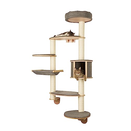kerbl-pet-wandkratzbaum-dolomit-tofana-xl-kratzbaum-grau-70-x-45-x-185-cm image 8