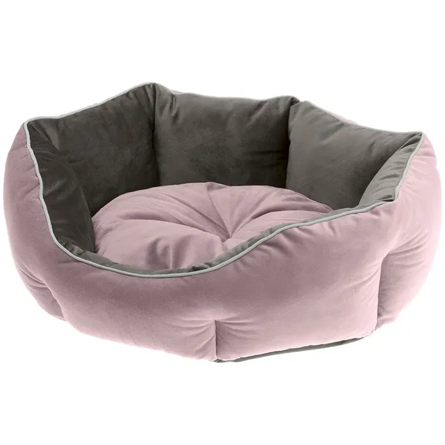 ferplast-queen-50-hunde-und-katzenbett-aus-samt-rosa-50-x-40-x-h-18-cm image 1