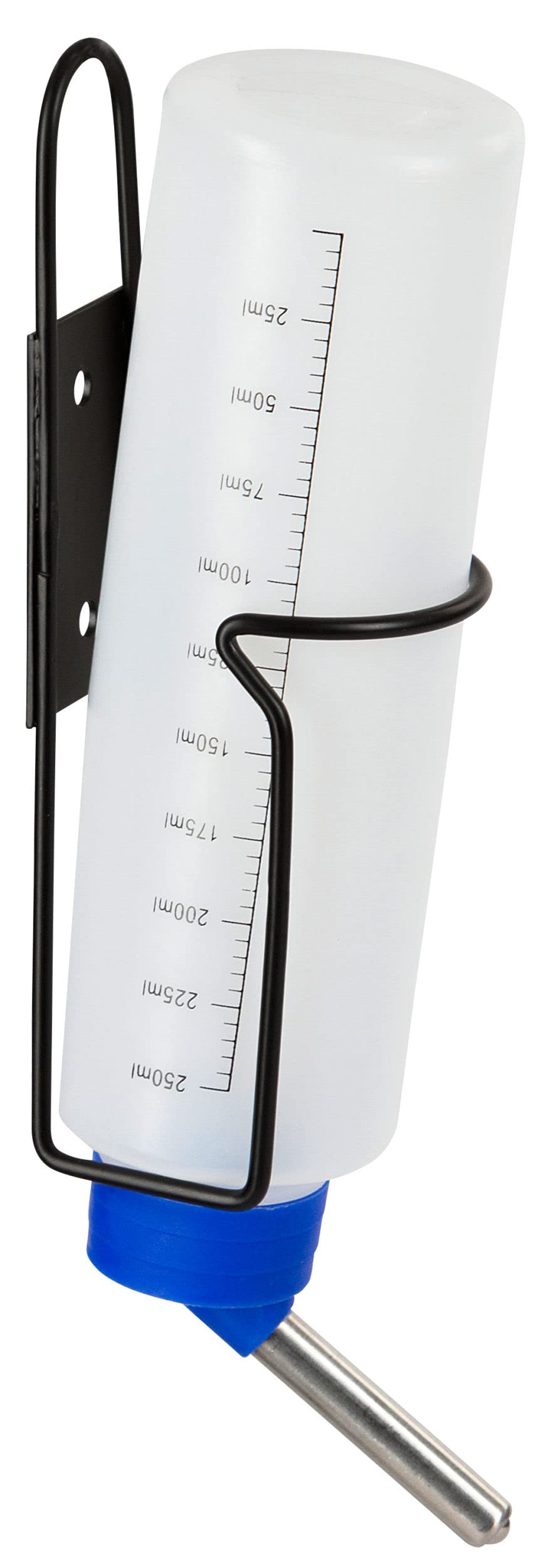 kerbl-pet-trinkflasche-mit-metallhalter-250ml-transparent-wei image 1